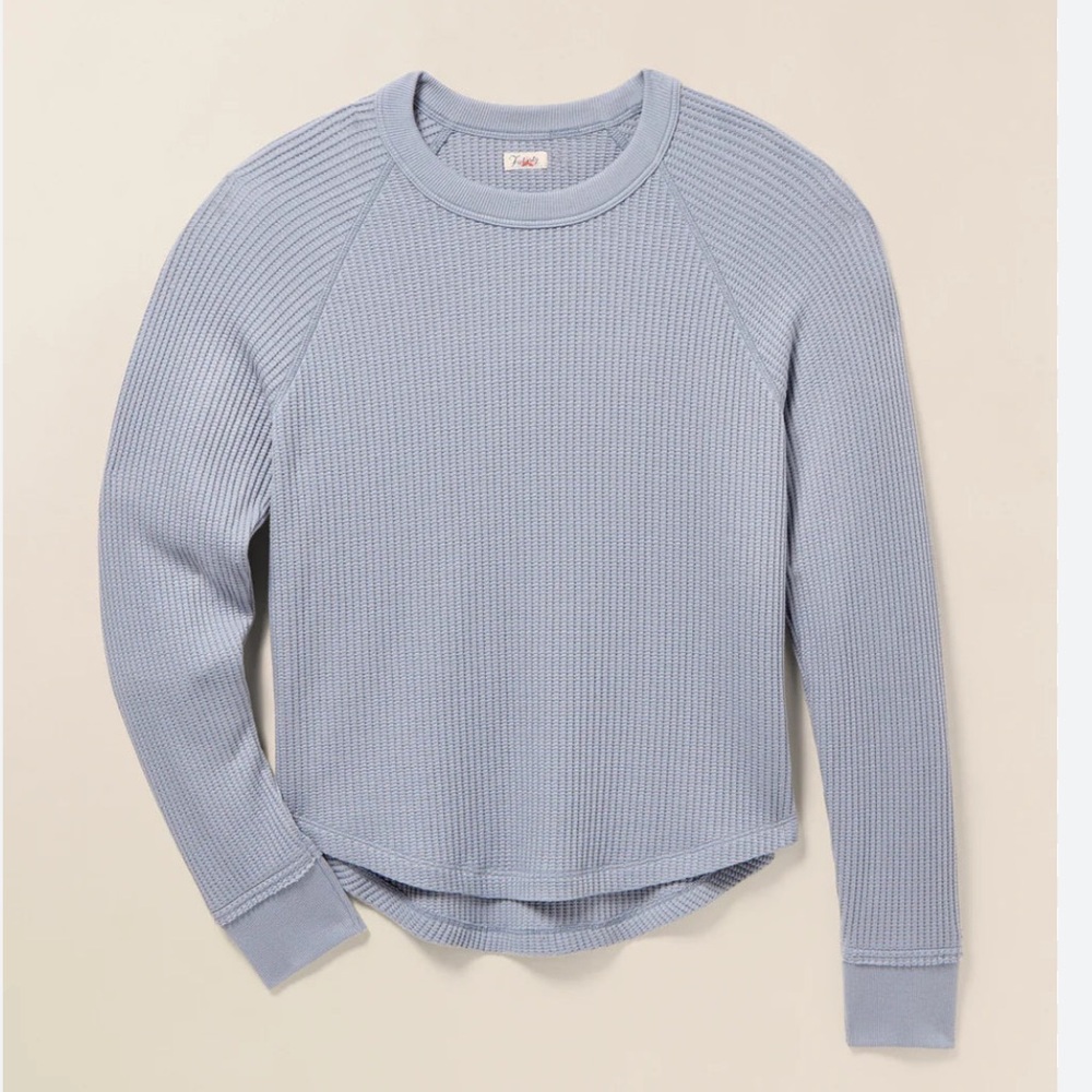 FAHERTY LEGEND WAFFLE LAYERING‎ CREW - Gray Blue Color - XL